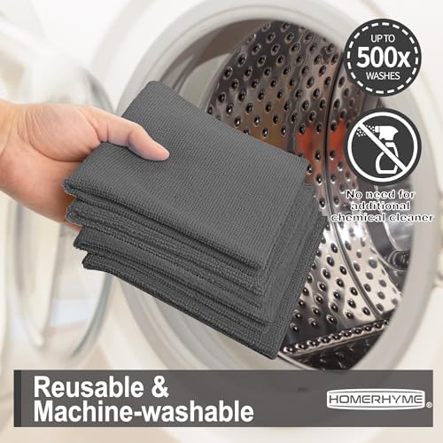 Microfiber Cleaning Cloth, 12 Pack Grey Cleaning Rags, Reusable Microfiber - Image 7