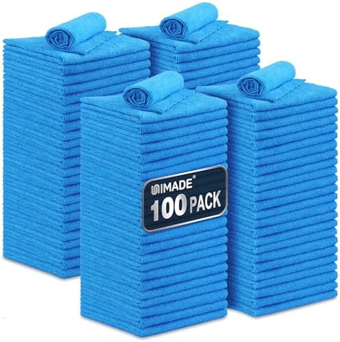 UNIMADE Shop Towels, 100 Pack Commercial Grade Work Rags Microfiber Towels by Unimade