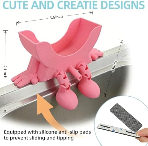 Cute Smiley Sponge Holder, Kitchen Sink Caddy - Image 2