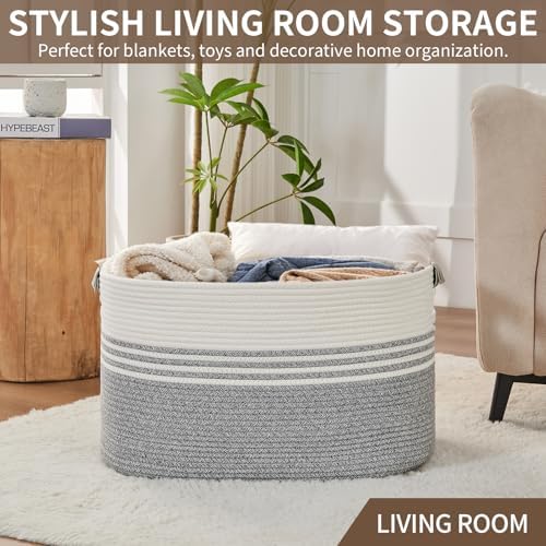Laundry Hamper with Handles, 72L Rope Laundry Basket - Image 7