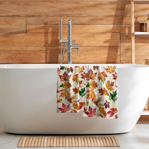 Autumn Burnt Orange Fall Leaf Kitchen Tea Dish Towels 2 Pack Fall Colorful - Image 7