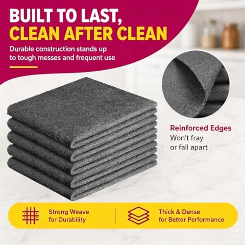 Magic Cleaning Cloth 5‑Pack – Thick Microfiber, Streak‑Free - Image 3