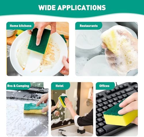 24-Pack Heavy Duty Scrub Sponges, Non-Scratch Kitchen Sponge - Image 6