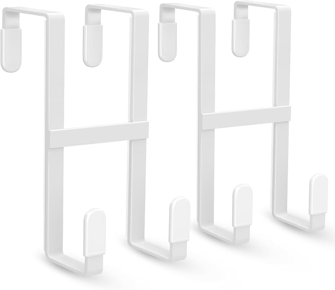 FYY Over The Door Hooks, 2 Packs Double Sided-Hanger Fits Door 1-7/8"White | No by FYY