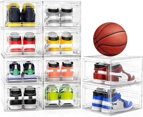 10 Pack Thickened Clear Stackable Shoe Organizer by Unknown