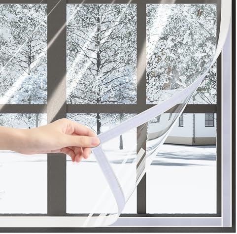 Flehomo 79 x 79 Inch Window Insulation Kit, Adjustable Window Film by Flehomo
