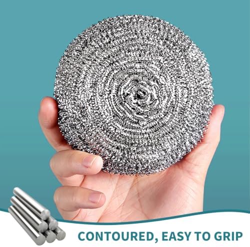 12Pcs Steel Wool Scrubber Pads for Cleaning Dishes, Sinks - Image 5