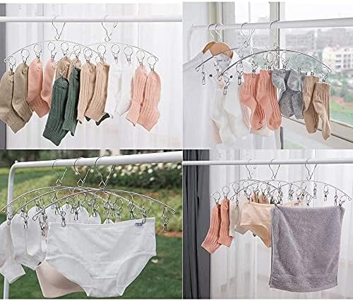 Clothes Hanger with 10 Clips, Stainless Steel, - Image 5