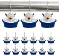 12 Pcs Funny Theme Highland Cow Shower Curtain Hooks by Unknown