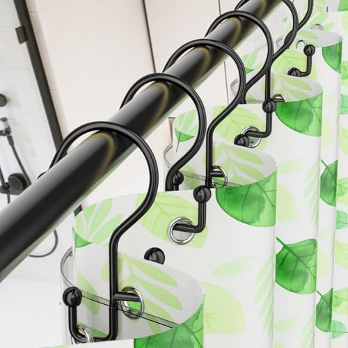 Goowin Shower Curtain Hooks, Anti-Drop Metal Shower Curtain Rings Hooks - Image 2
