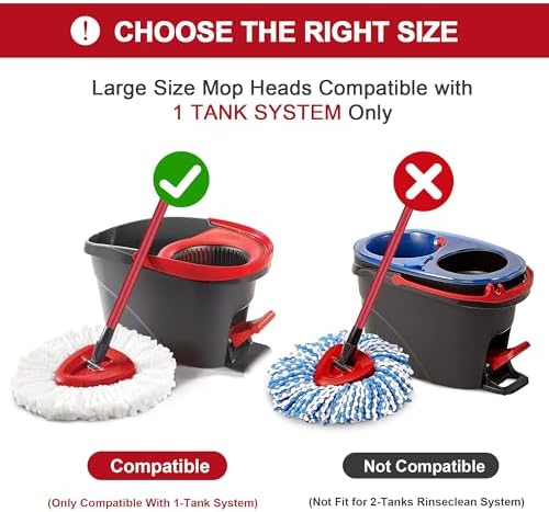 2 Pack Mop Replacement Heads for O-Cedar Spin Mops, Microfiber Spin Mop Refills - Image 2
