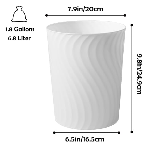 YGJT Small Trash Can, 3 Pack 1.8 Gallons Bathroom Trash Can - Image 9