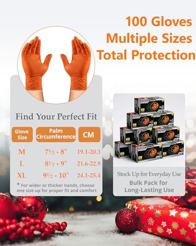 wcy 9 Mil Heavy Duty Disposable Nitrile Gloves, Diamond Grip - Image 4