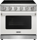 KOSTCH 36 inch Professional Electric Range with 5 Heating Elements Cooktop, 6.0 Cu. Ft. Convection Oven Capacity,Electric Stove Smooth Glass Top, in Stainless Steel KOS-36RE06H (White)