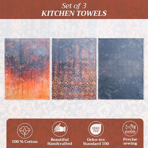 Maison d' Hermine Kitchen Towels Set of 3 Reusable 100% Cotton 27.50" x 20" - Image 2