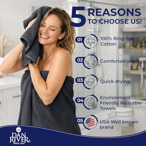 DAN RIVER 8 Piece Luxury Bath Towels - Image 5