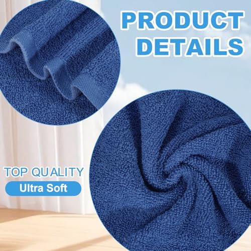 Washcloths Set, 12x12 Inch Blue - Image 2