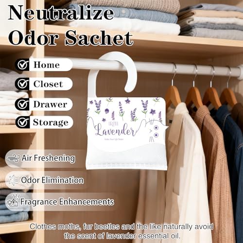 13 PCS Lavender Sachets Bags for Drawers and Closets, Hanging Scented Sachets - Image 3