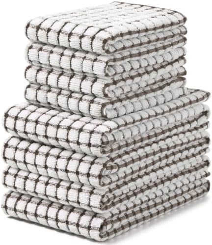 Homaxy Kitchen Towels and Dishcloths Set, Dark Brown by Homaxy
