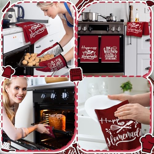 Sratte 6 Pcs Kitchen Decor Accessories Set, Wine Red - Image 5