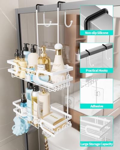 HapiRm Shower Caddy Over Door- Hanging Shower Organizer - Image 2