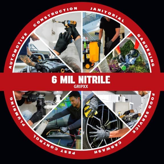 London Labs Heavy Duty 6 Mil Black Nitrile Gloves - Image 6