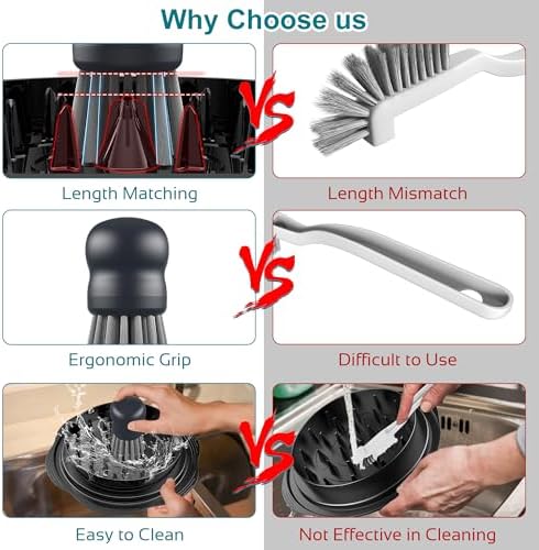 Mini Dish Brush for Cleaning Chicken Shredder, Long Bristles - Image 6