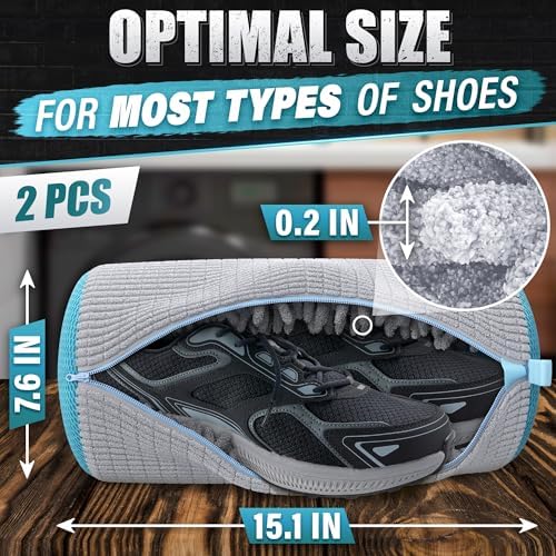 2 Pcs Reusable Shoe Washing Machine Bag, XXL - Image 2