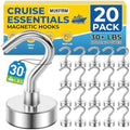 20 Pack Magnetic Hooks for Cruise Cabins 30lbs Heavy Duty Magnet by MUKFIRM