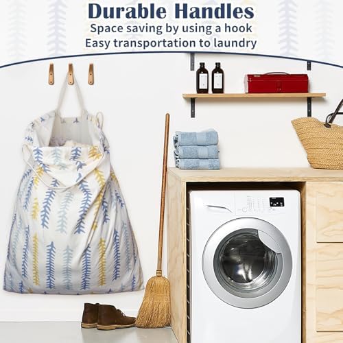 Thick Canvas Laundry Bag with Handles & Drawstring, XL 33"Wx 35"H - Image 4