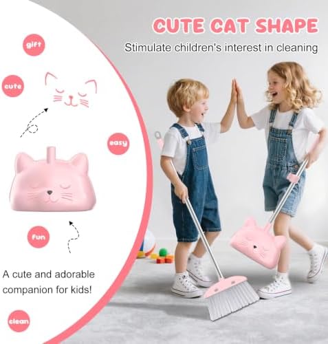 Mini Broom with Dustpan for Kids, 28-in Handle Kids Broom and Dustpan Set for - Image 4