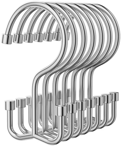 OEH Shower Curtain Hooks, Durable Silver Shower Curtain Hooks Rust Proof by OEH