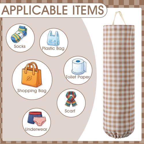 Gingham Plastic Bag Holder for Grocery Bag - Image 3