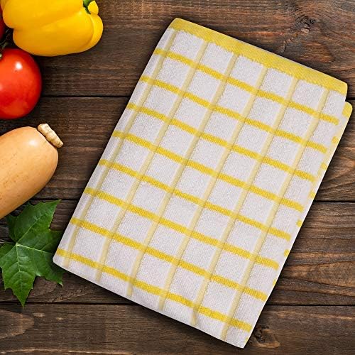 Urban Villa Kitchen Towels Cotton Dish Towels 20”x30” Yellow Wht - Image 3