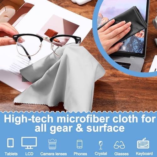 Frienda 12 Pack Large Glass Cleaning Cloth, Light Gray - Image 4