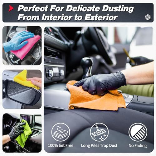 FIXSMITH Microfiber Cleaning Cloth, 400 Pack Shop Towels, Lint-Free Car Wash - Image 3