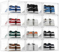 12 Pack Large Clear Shoe Storage Organizer Boxes by DEEZOMO