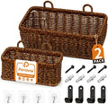 Wall Hanging Baskets, 2 Pack Woven Wicker Baskets by Panovox