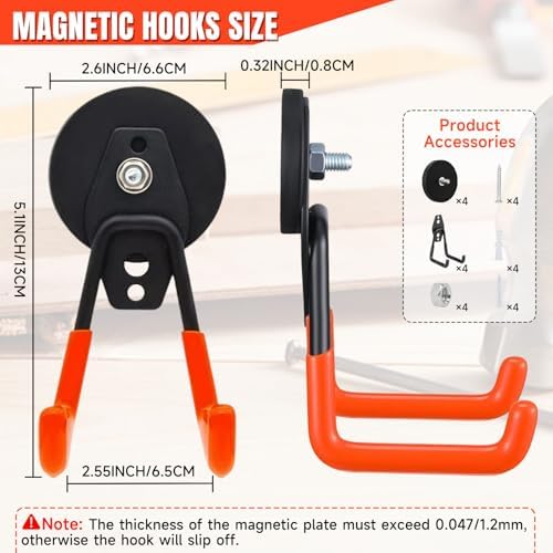 Magnetic Hooks 4 Pack, Large Strong Magnetic Hooks Heavy Duty - Image 4