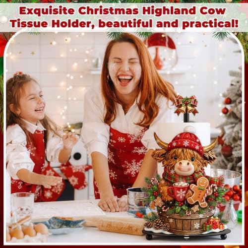 Chunful Highland Cow Christmas Paper Towel Holder - Image 6