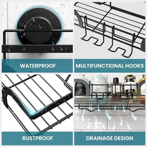TAILI Shower Caddy Suction Cup 2 Pack, Heavy Duty Bathroom Basket - Image 5