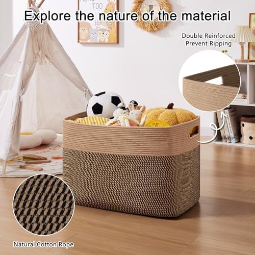 OIAHOMY 108L Extra Large Blanket Basket Dog Toy Basket Yellow - Image 5