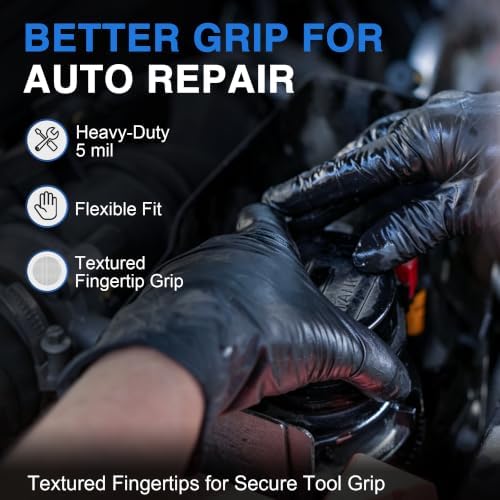 Schneider Black Nitrile Gloves, Gloves Disposable Latex Free, Powder Free - Image 6