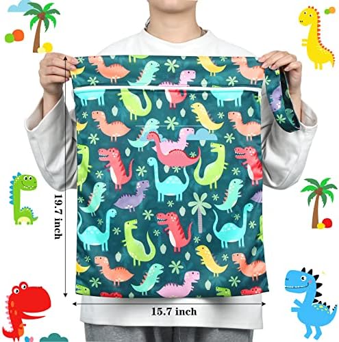Shappy 2 Pack Wet Dry Bag Travel Laundry Waterproof, Dinosaur Style - Image 2