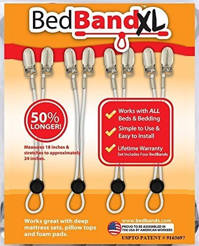 Bed Bandxl. Not Made in China. USA Worker Assembled. 50% Longer. Smooth Sheets by BEDBAND