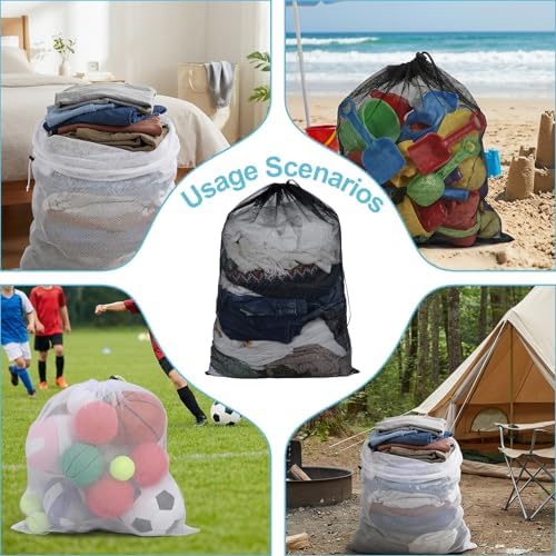 10 Pack Mesh Laundry Bags, 35.4" x 23.6" Heavy-Duty Laundry Bags Large - Image 7