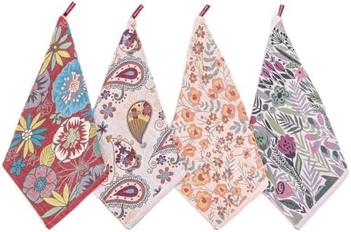 Decorative Cotton Fall Kitchen Towels Set of 4 16"X15" Blossom - Image 2