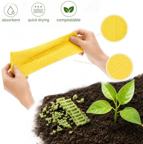 Swedish Dish Cloths for Kitchen, Ultra Absorbent Reusable Cleaning Cloths - Image 7