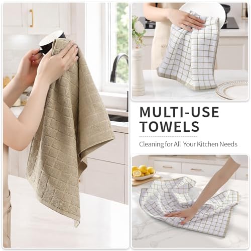 Kitinjoy Premium Kitchen Towels, Large 100% Cotton Terry 390 GSM Kitchen Hand - Image 6