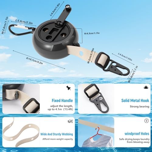 13ft Retractable Magnetic Clothesline - Image 2